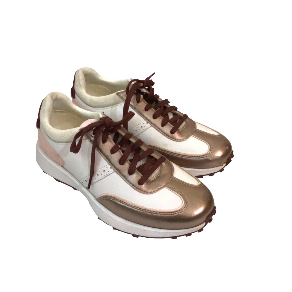 Cole Haan meadow runner White Bronze Pink Metallic Sneakers Sz 8